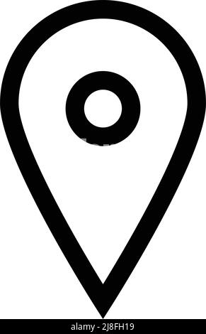 Black outline map pointer. Simple flat vector icon Stock Vector Image ...