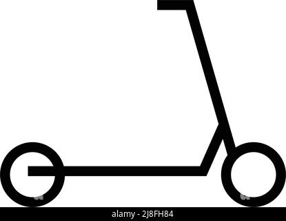 Black kickboard silhouette icon. Editable vector. Stock Vector