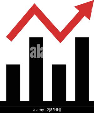 Ascending red arrow icon. Editable vector Stock Vector Image & Art - Alamy