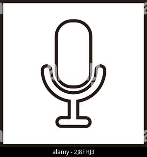 A microphone icon in a square box. Editable vector. Stock Vector