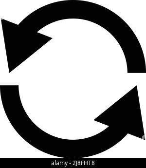 Rotating recycling symbol icon. Editable vector. Stock Vector