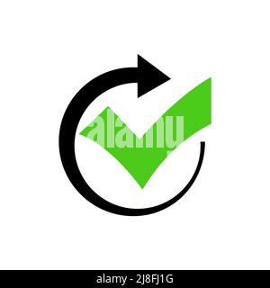 Vector illustration of green completed stamp on white background Stock ...
