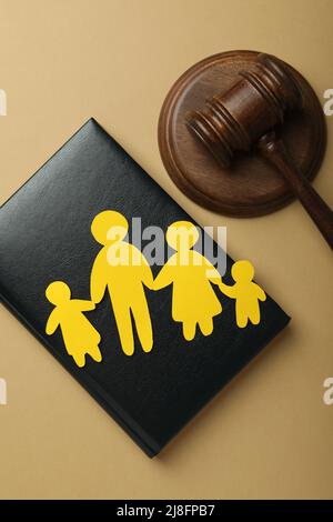 Family law concept on light brown background Stock Photo