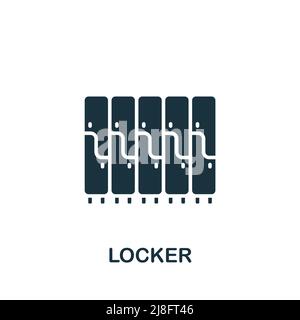 Locker icon. Monochrome simple Fitness icon for templates, web design and infographics Stock Vector