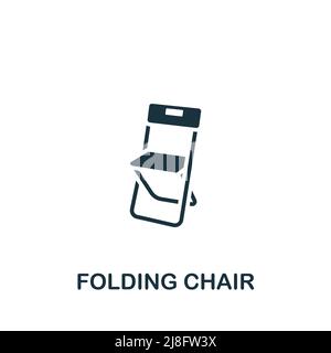 Folding Chair icon. Simple line element fishing symbol for templates, web design and infographics. Stock Vector
