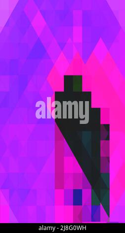 Abstract vivid geometric triangles architectural background vertical layout. Stock Photo