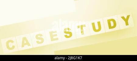 Case Study written on a wooden cubes. Examples in business and education concept Stock Photo
