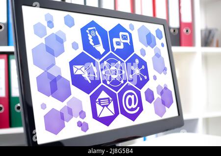 Email marketing concept shown on a computer screen Stock Photo