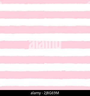 Seamless pattern with wide textured pink stripes. Simple summer, pastel pattern for clothes, valentine wrapping paper, napkins, web design. Vector abs Stock Vector