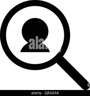 User icon and magnifying glass icon. Editable vector. Stock Vector