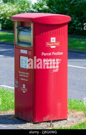 A Royal Mail parcels postbox. Stock Photo