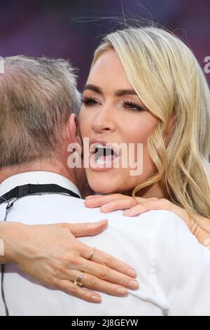 14 May 2022 - Chelsea v Liverpool - Emirates FA Cup Final - Wembley Stadium  Television and radio sports and football presenter Laura Woods, pictured whilst leading ITV's coverage of the FA Cup Final at Wembley Picture Credit : © Mark Pain / Alamy Live News Stock Photo