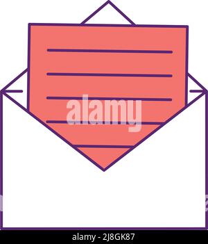 Letter semi flat color vector element Stock Vector