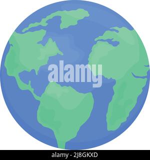 Spherical Earth model semi flat color vector object Stock Vector