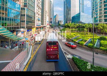 Hongkong, Hongkong-October 25, 2015 - Traveling background with building in Hongkong, transportation Hongkong city. Stock Photo