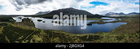 Lough Inagh is a freshwater lake in the Inagh Valley, in Connemara, Galway, in the west of Ireland Stock Photo