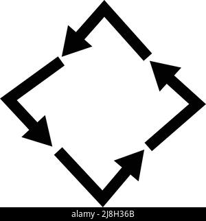 Rotating arrow icon. Recycling symbol. Editable vector. Stock Vector