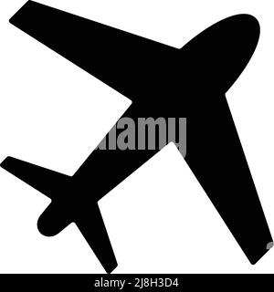 Silhouette icon of airplane. Passenger plane vector. Editable vector. Stock Vector