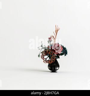 3d illustration flowers vase decoration  isolated on white background Stock Photo