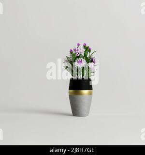 3d illustration flowers vase decoration  isolated on white background Stock Photo