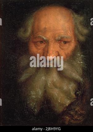 Head of an Old Man by Baldung Grien, Hans (1484/5-1545); Galleria e Museo Estense, Modena, Italy; German,  out of copyright. Stock Photo