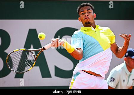 Paris, France. 16th May, 2022. Arthur FILS of France during the Qualifying Day one of Roland-Garros 2022, French Open 2022, Grand Slam tennis tournament on May 16, 2022 at the Roland-Garros stadium in Paris, France - Photo Matthieu Mirville/DPPI Credit: DPPI Media/Alamy Live News Stock Photo