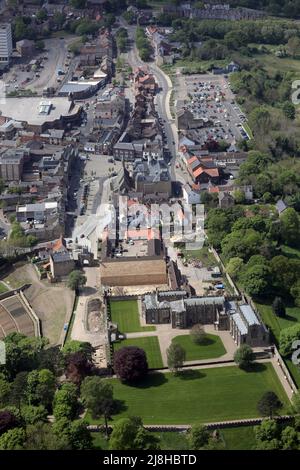 aerial view of Auckland Castle, Bishop Auckland, Co Durham Stock Photo