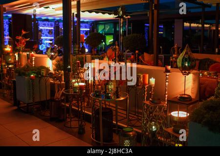 Vintage Moroccan details at a wedding party. Stock Photo