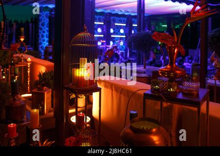 Vintage Moroccan details at a wedding party. Stock Photo