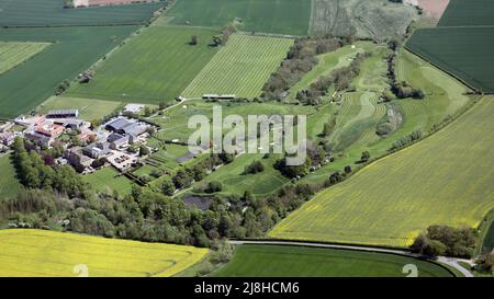 aerial view of Headlam Hall Country Hotel & Spa with 9 hole golf course, County Durham Stock Photo