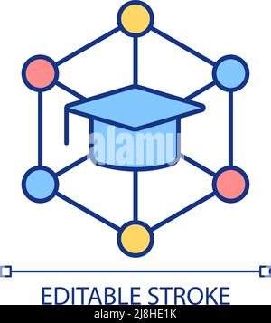 Expand opportunities for college student RGB color icon Stock Vector