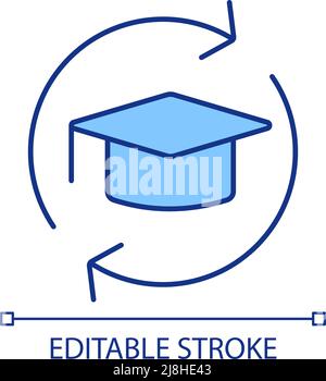 Being exchange student RGB color icon Stock Vector