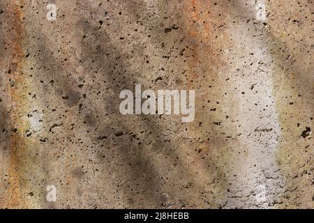 Dirty gray concrete background. Weathered, old grey cement concrete texture. Top view. Stock Photo