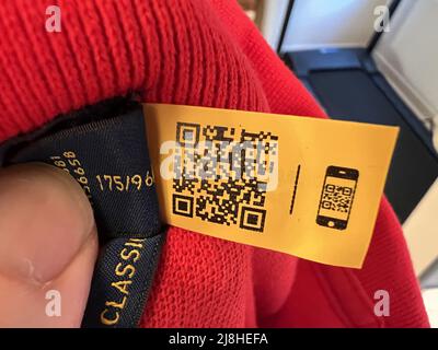 What does the qr code tag at Ralph Lauren mean? When is it there
