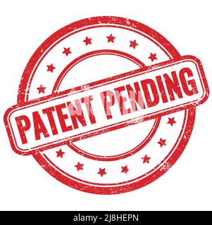 PATENT PENDING text on red vintage grungy round rubber stamp. Stock Photo