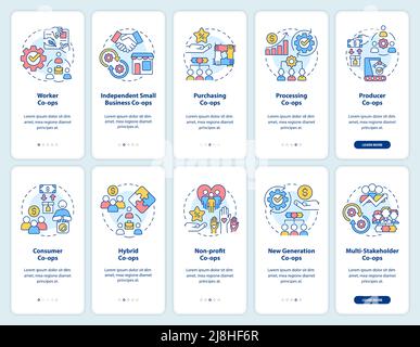 Types of stakeholders onboarding mobile app screen Stock Vector Image ...
