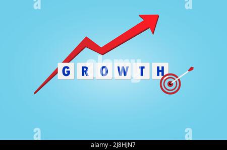 Growth flat vector with icons and texts Stock Vector
