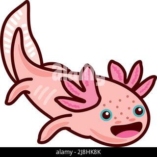 axolotl flat icon Stock Vector