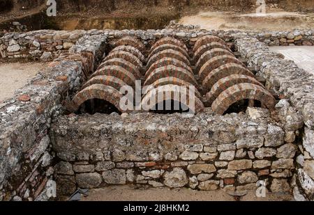 Portugal. Roman ruins of Villa Cardillio. 1st-4th centuries AD. Thermal baths. Sauna. Stock Photo