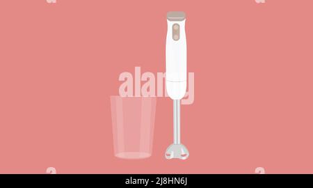 Mixer and vase illustration. Vector isolated editable illustration of a mixer Stock Vector