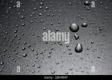 water drops on black background close up Stock Photo