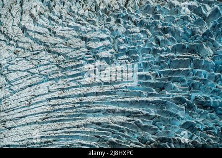 A maze of cravasses in a Patagonian glacier. Stock Photo