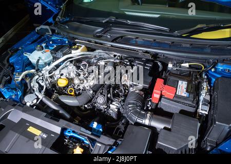 Hong Kong, China April 29 , 2022 : Nissan Qashqai 2022 Engine April 29 2022 in Hong Kong. Stock Photo