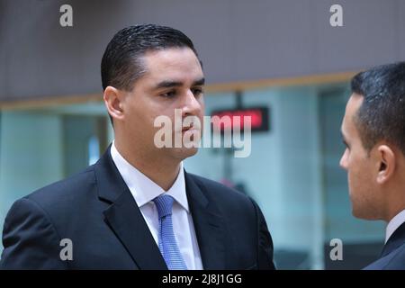 Brussels, Belgium. 16th May, 2022. Malta's Foreign Minister Ian Borg arrives for a Foreign Affairs Council (FAC) meeting at the EU headquarters in Brussels, Belgium on May 16, 2022. Credit: ALEXANDROS MICHAILIDIS/Alamy Live News Stock Photo