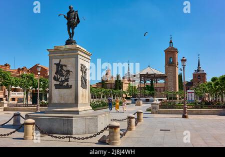 Plaza de Cervantes square. Alcala de Henares, Region of Madrid, Spain. Stock Photo