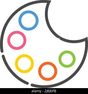painting palette icon logo design illustration template Stock Vector