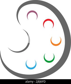 painting palette icon logo design illustration template Stock Vector