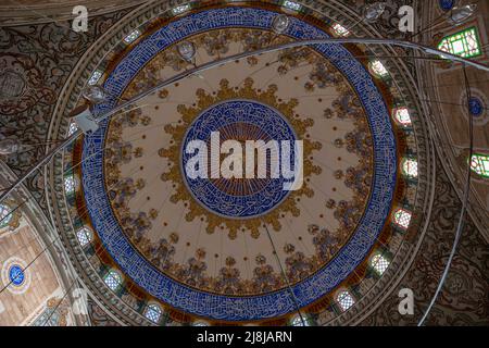 Dome of Bayezid II Mosque in Edirne. Islamic architecture background photo. Edirne Turkey - 10.25.2021 Stock Photo