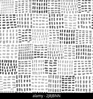 Hand drawn texture of spots. Seamless pattern of gray spots or blots. Abstract vector illustration For textile, fabric, funny simple design Stock Vector