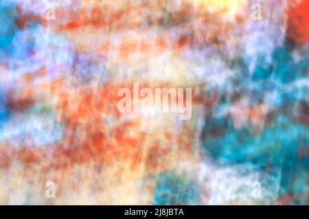 Blurred splatter background and mask paint on paper. Abstract blurred gentle multicolor background in pastel colors. Concept design, text, greeting ca Stock Photo
